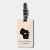 Balise de bagage Mariage Carte Wisconsin, Cadeau p