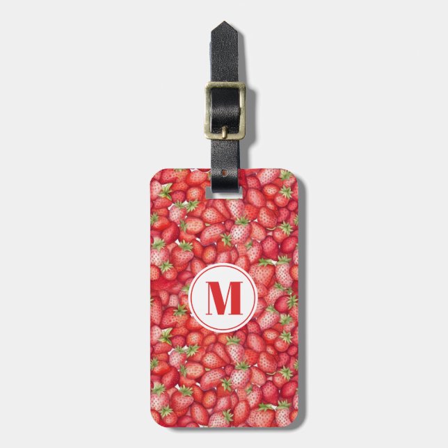 Étiquette À Bagage Balise de bagage mignonne fraise (Devant Vertical)