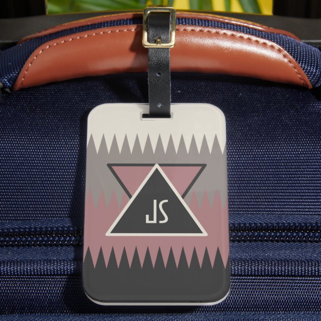 Étiquette À Bagage Balise de bagage Monogrammé de style Sud-Ouest (Insitu Rectoal 2)