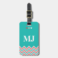 Balise de bagage Motif Chevron avec des citations 