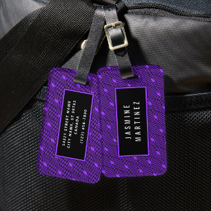 Étiquette À Bagage Balise de bagage Motif de géométrie diamant (viole