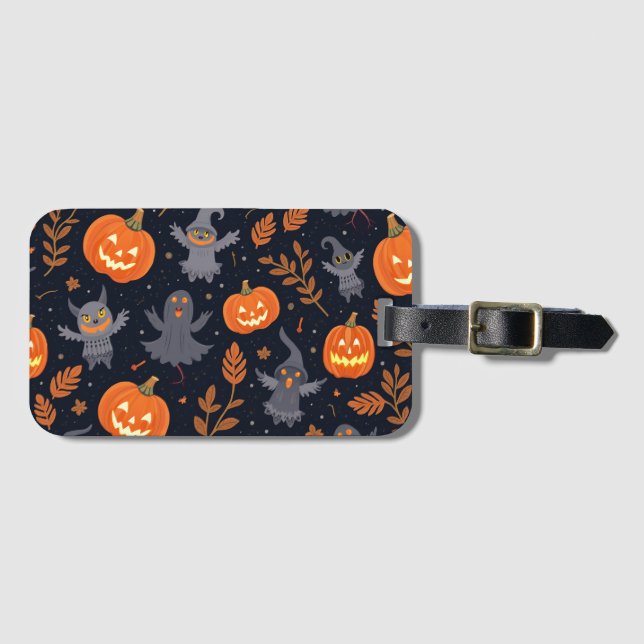Étiquette À Bagage Balise de bagage Motif Halloween (Devant Horizontal)
