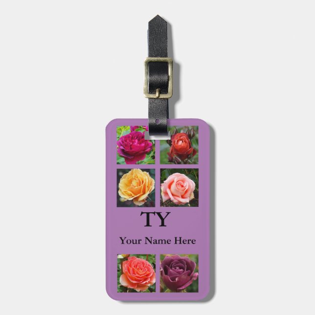 Étiquette À Bagage Balise de bagage no 1 du collage rose (Devant Vertical)