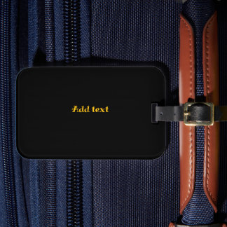 Étiquette À Bagage Balise de bagage, noir avec texte or,