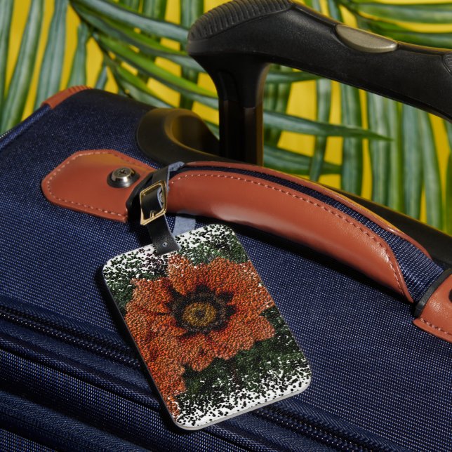 Étiquette À Bagage Balise de bagage Orange Daisy Balls (Insitu Rectoal 1)
