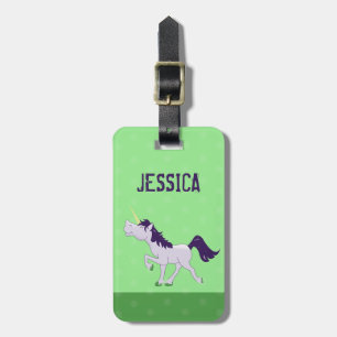 Étiquette À Bagage Balise de bagage personnalisable Purple Unicorn