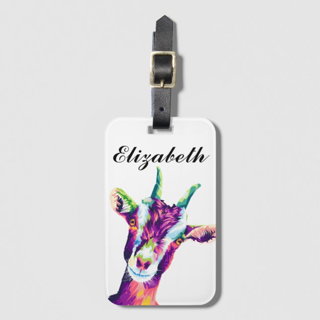 Étiquette À Bagage Balise de bagage personnalisée de la pop chèvre co (Devant Vertical)