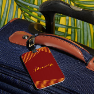 Étiquette À Bagage Balise de bagage personnalisée des bandes modernes