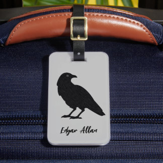 Étiquette À Bagage Balise de bagage personnalisée en argent et noir |