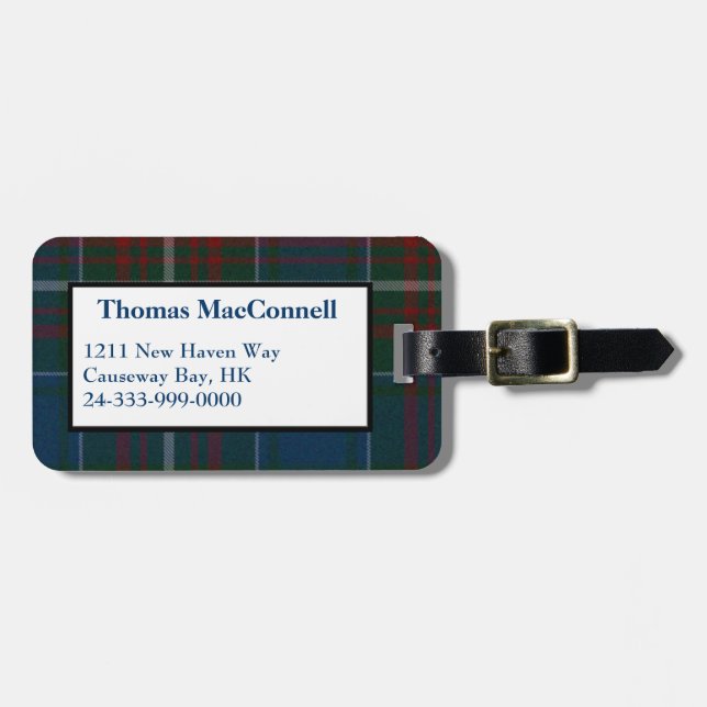Étiquette À Bagage Balise de bagage personnalisée MacConnell Tartan P (Devant horizontal)