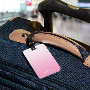 Étiquette À Bagage Balise de bagage personnalisée Pink Gradient Ombre