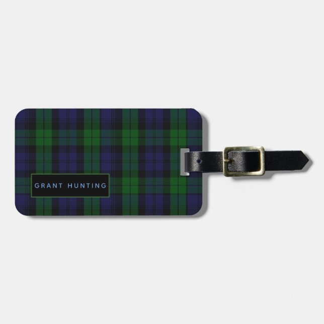 Étiquette À Bagage Balise de bagage personnalisée pour homme Tartan d (Devant horizontal)