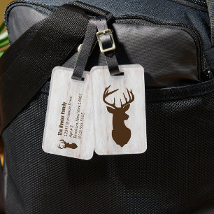 Étiquette À Bagage Balise de bagage personnalisée rustique Deer Buck 