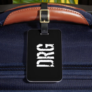 Étiquette À Bagage Balise de bagage personnalisées funky en noir et b