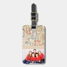 Balise de bagage photo avec timbres de voyage