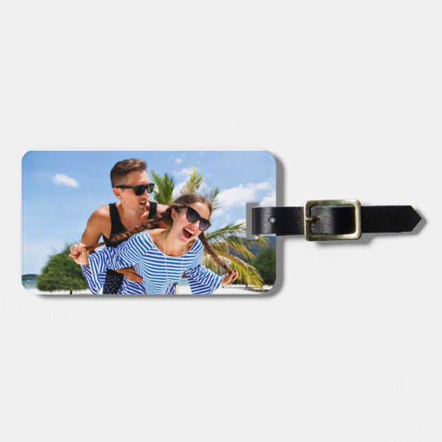 Étiquette À Bagage Balise de bagage photo personnalisée (Devant horizontal)