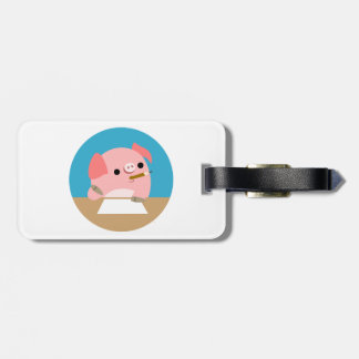 Étiquette À Bagage Balise de bagage pour cochon de dessin mignon "Blo