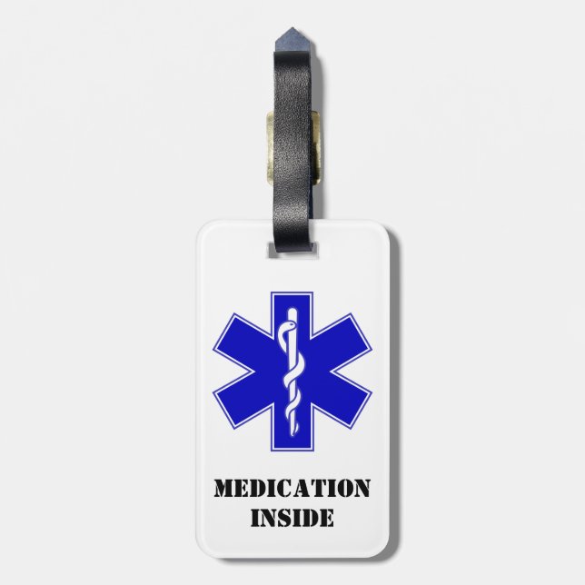 Étiquette À Bagage Balise de bagage pour médicaments verticaux à pomp (Dos Vertical)