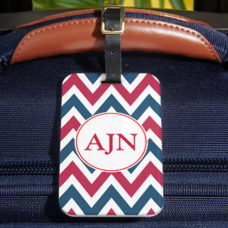 Étiquette À Bagage Balise de bagage pour monogramme patriotique