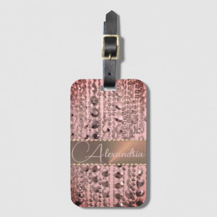 Étiquette À Bagage Balise de bagage pour perles à cordes Chic Rose Bl