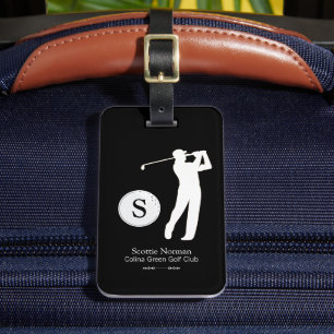 Étiquette À Bagage >Balise de bagage pour un homme de golf BlackWhite
