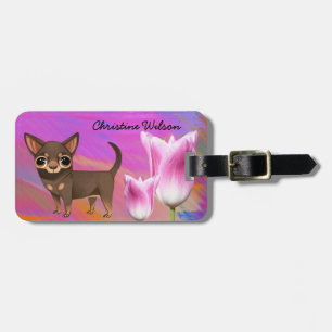 Étiquette À Bagage Balise de bagage Purple Chihuahua