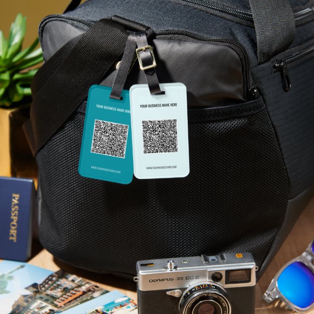 Étiquette À Bagage Balise de bagage QR Code Info personnalisé Texte e (Recto & Verso)