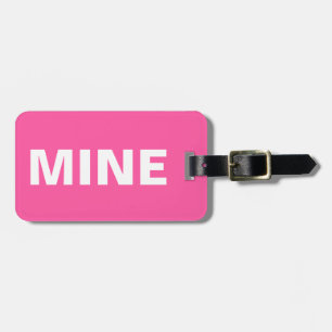 Étiquette À Bagage Balise de bagage rose amusante mine