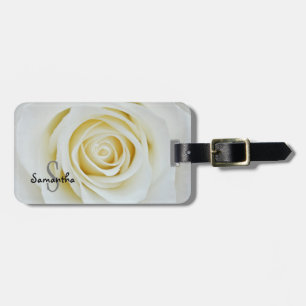 Étiquette À Bagage Balise de bagage Rose blanche