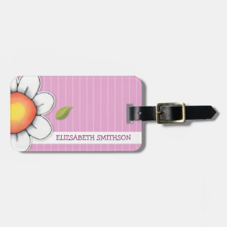 Étiquette À Bagage Balise de bagage rose Daisy Joy