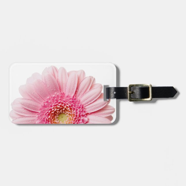 Étiquette À Bagage Balise de bagage rose Gerbera Daisy (Devant horizontal)