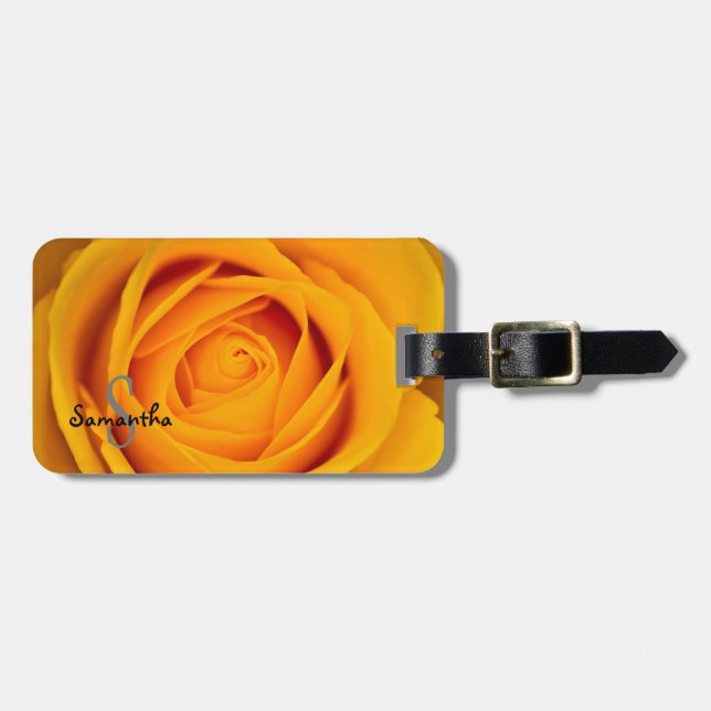 Étiquette À Bagage Balise de bagage rose jaune (Devant horizontal)