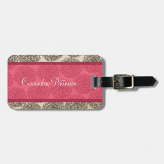 Étiquette À Bagage Balise de bagage rose Vintage Zinnia