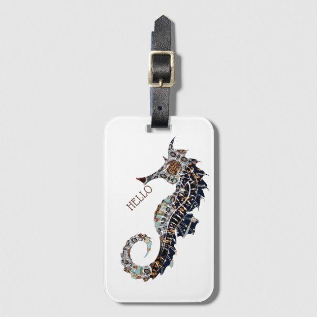 Étiquette À Bagage Balise de bagage SeaHorse (Devant Vertical)