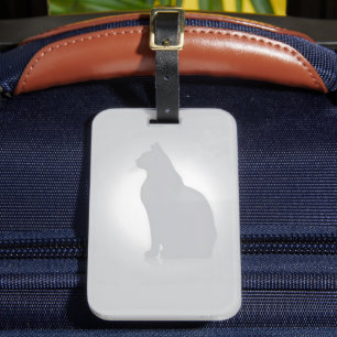 Étiquette À Bagage Balise de bagage Silhouette Chat élégant