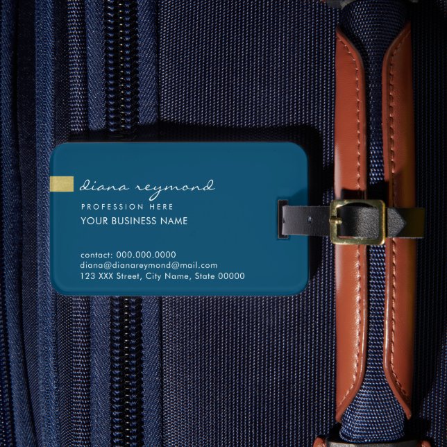 Étiquette À Bagage Balise de bagage simple bleu foncé (Insitu Rectoal 4)
