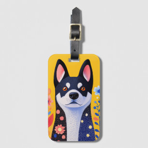 Étiquette À Bagage Balise de bagage style Art populaire Husky Sibérie