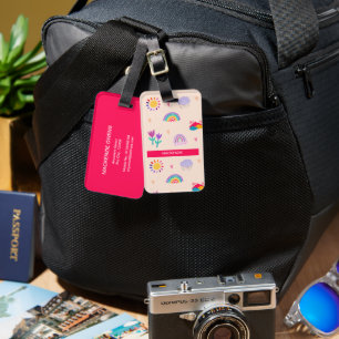 Étiquette À Bagage Balise de bagage sur les fleurs personnalisées et 