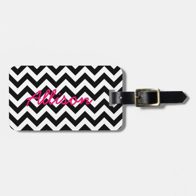 Étiquette À Bagage Balise de bagage tendance Chevron (Devant horizontal)