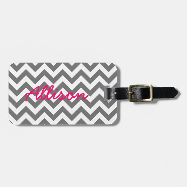 Étiquette À Bagage Balise de bagage tendance Chevron (Devant horizontal)