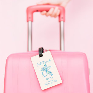 Étiquette À Bagage Balise de bagage texte personnalisé Mariage de cit