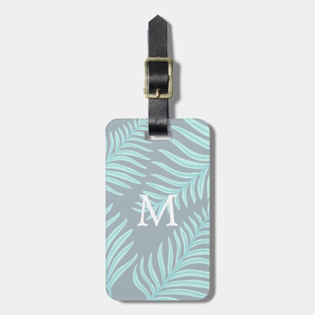 Étiquette À Bagage Balise de bagage Tropical Pastel ⎢ Monogram (Devant Vertical)