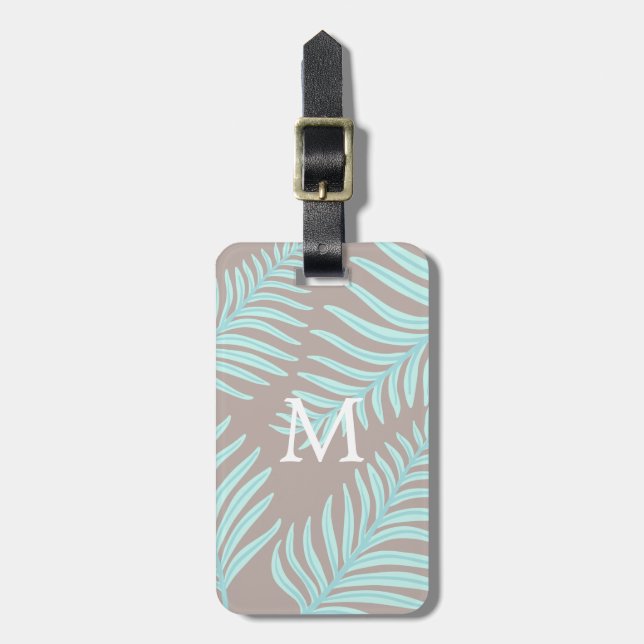 Étiquette À Bagage Balise de bagage Tropical Pastel ⎢ Monogram (Devant Vertical)