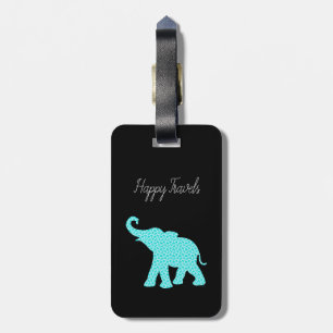 Étiquette À Bagage Balise de bagage unique Elephant-Art Happy Travels