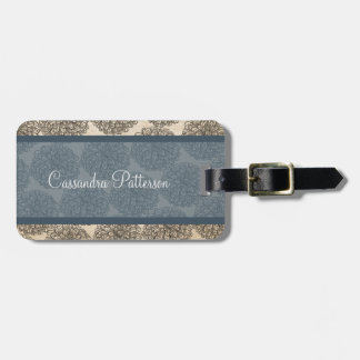 Étiquette À Bagage Balise de bagage Vintage bleu Zinnia