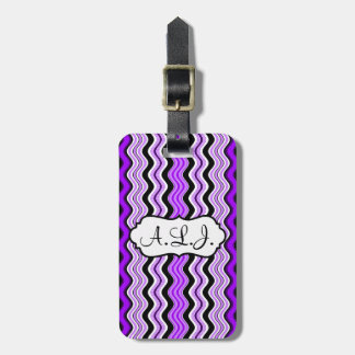 Étiquette À Bagage Balise de bagage violette, noire, blanche
