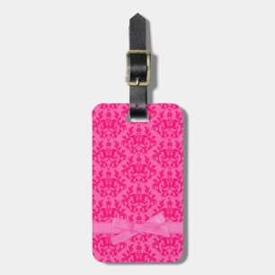 Étiquette À Bagage Balise de bagages damask rose chaud