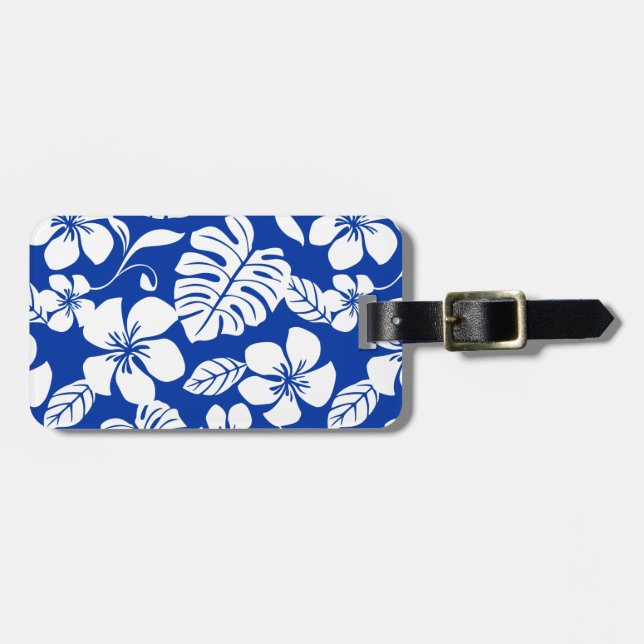 ÉTIQUETTE À BAGAGE BALISE DE BAGAGES DE BIKINI ROSE (BLEU ROYAL) (Devant horizontal)