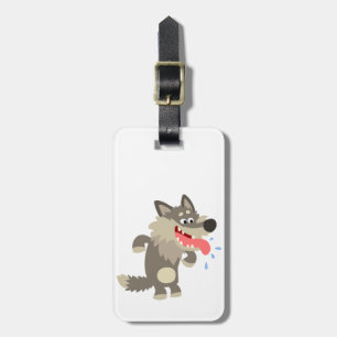 Étiquette À Bagage Balise de bagages de loup de dessin très célèbre