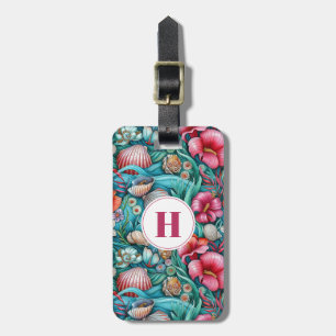 Étiquette À Bagage Balise de bagages Floral Ocean